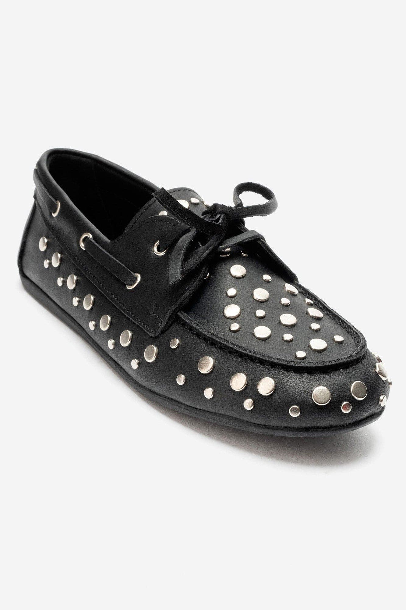 Hyde Leather Lace Up Loafer, Main, color, Black