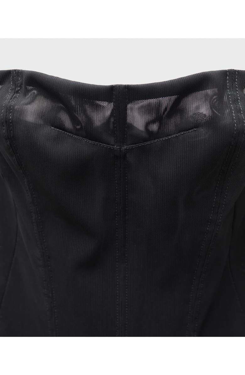 MANGO Strapless Mixed Media Corset Gown, Alternate, color, 