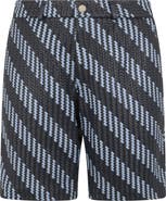 PHILIPP PLEIN Weaved Leather Shorts Stripes Men