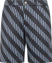 PHILIPP PLEIN Weaved Leather Shorts Stripes Men