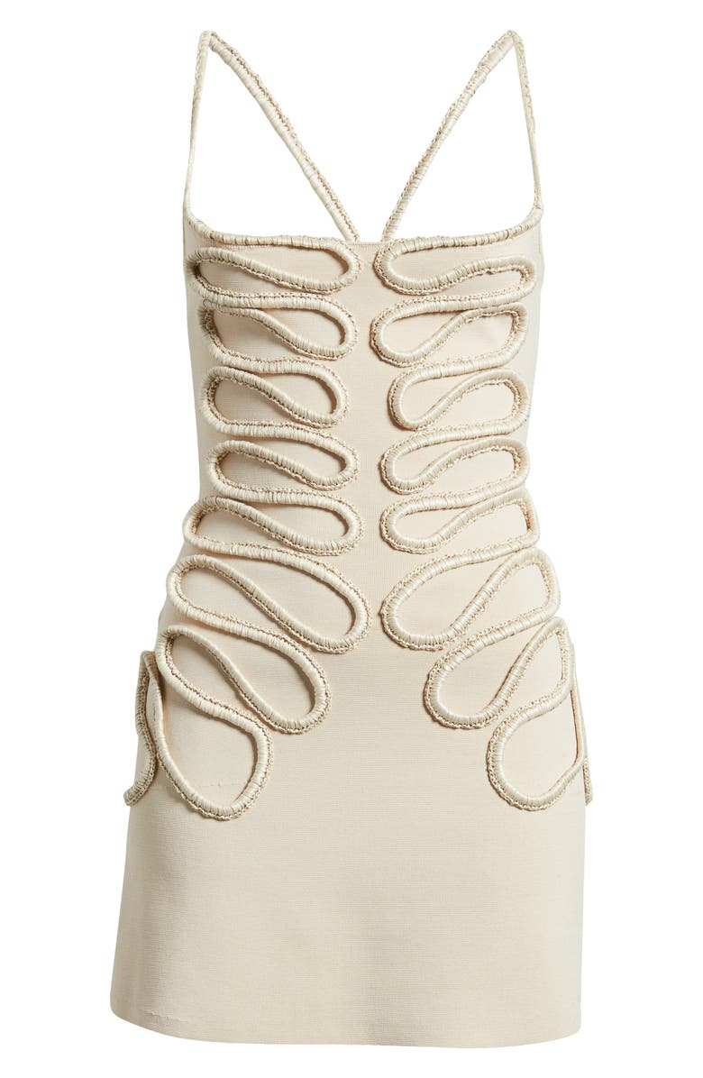 Cult Gaia Aimee Soutache Detail Knit Minidress, Alternate, color, Beach