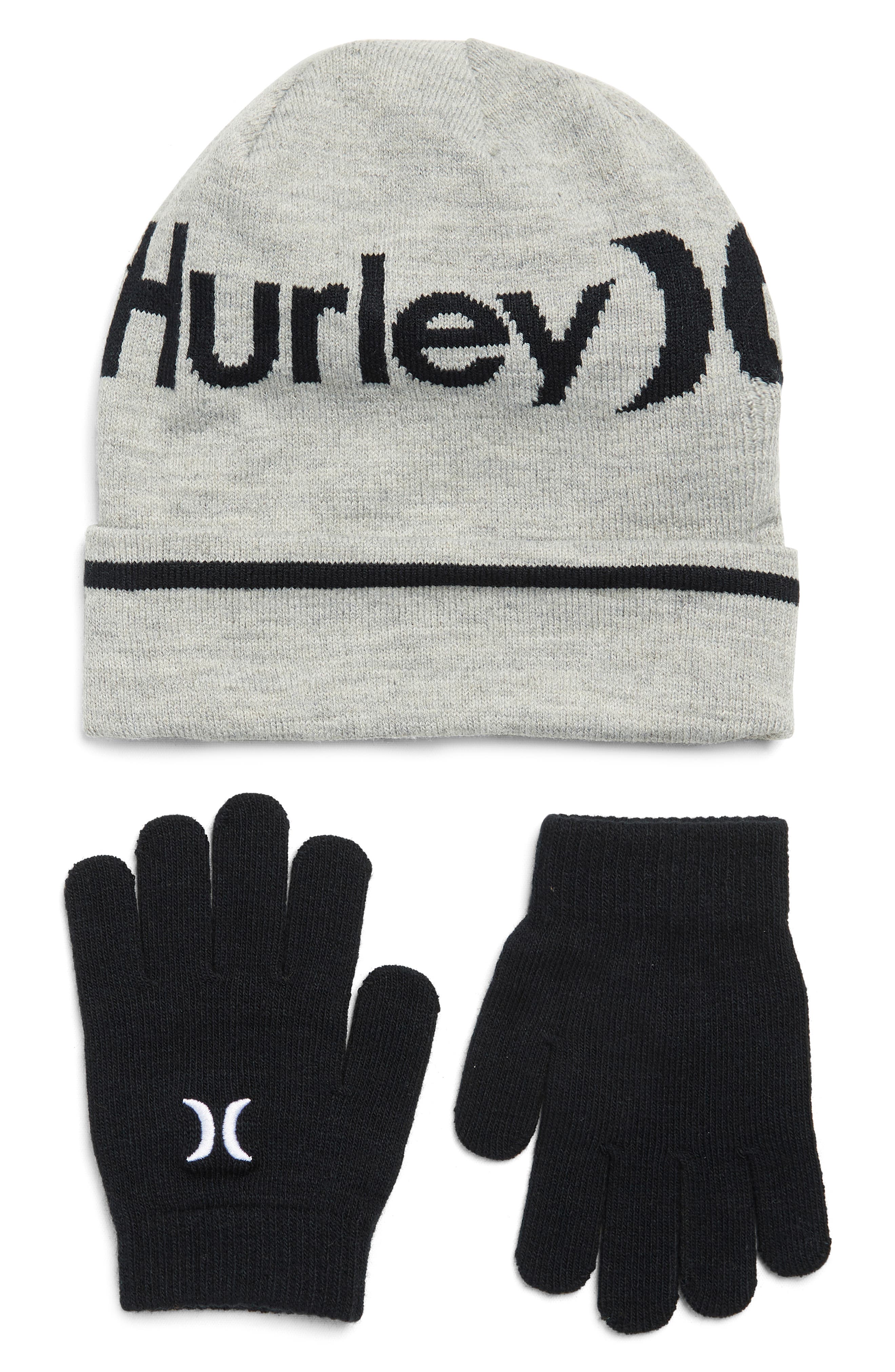 Hurley Kids' Pom Beanie & Gloves Set