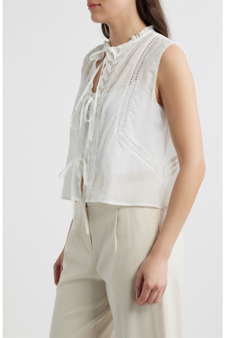 Rodas Lace Sleeveless Top, Alternate, color, ECRU