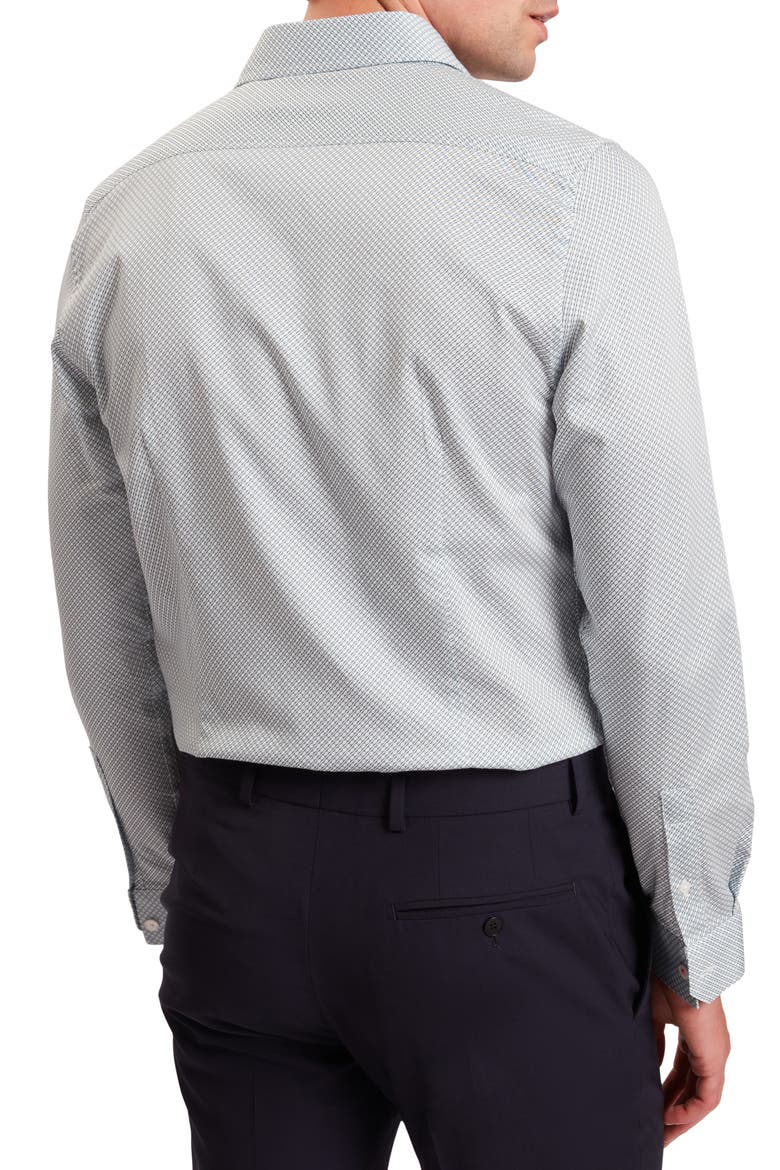 Olweno Slim Fit Microprint Stretch Cotton Button-Up Shirt, Alternate, color, LIGHT BLUE