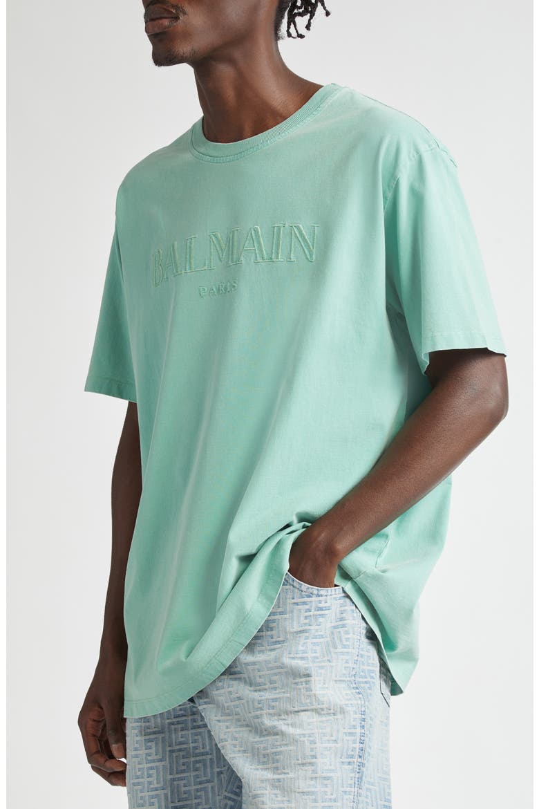 Embroidered Logo Organic Cotton T-Shirt, Alternate, color, UJQ PALE GREEN/ MULTI