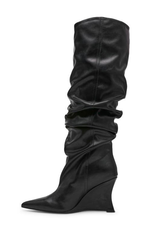 Steve Madden Distortion Fleece Knee High Boot In Black