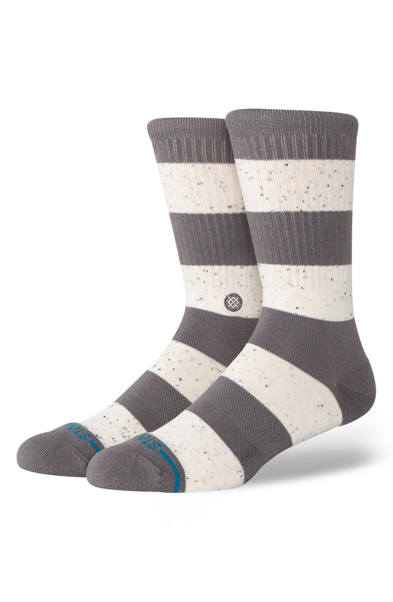 Stance Nep Stripe Crew Socks, Main, color, Grey