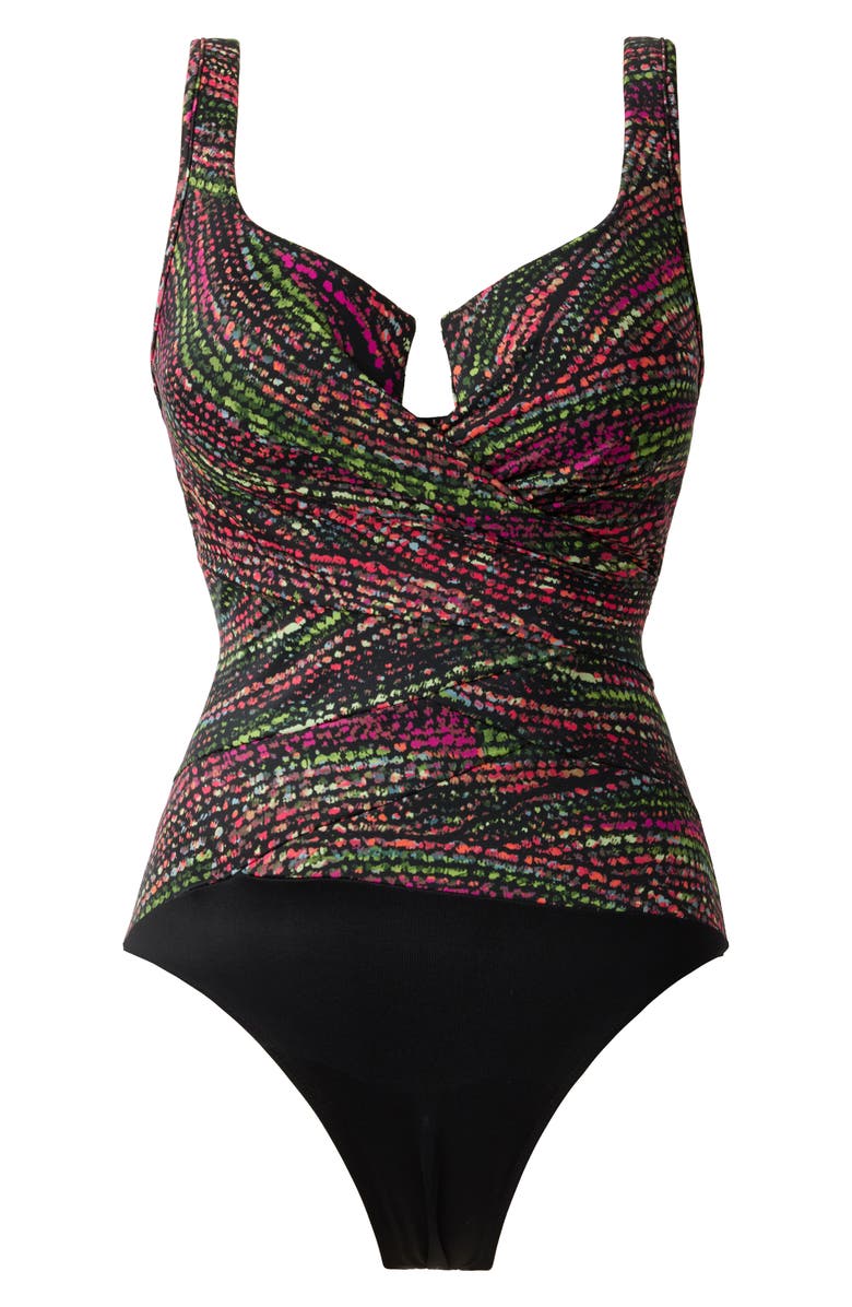 Miraclesuit<sup>®</sup> Light Show Escape Underwire One-Piece Swimsuit, Alternate, color, Black/ Multi