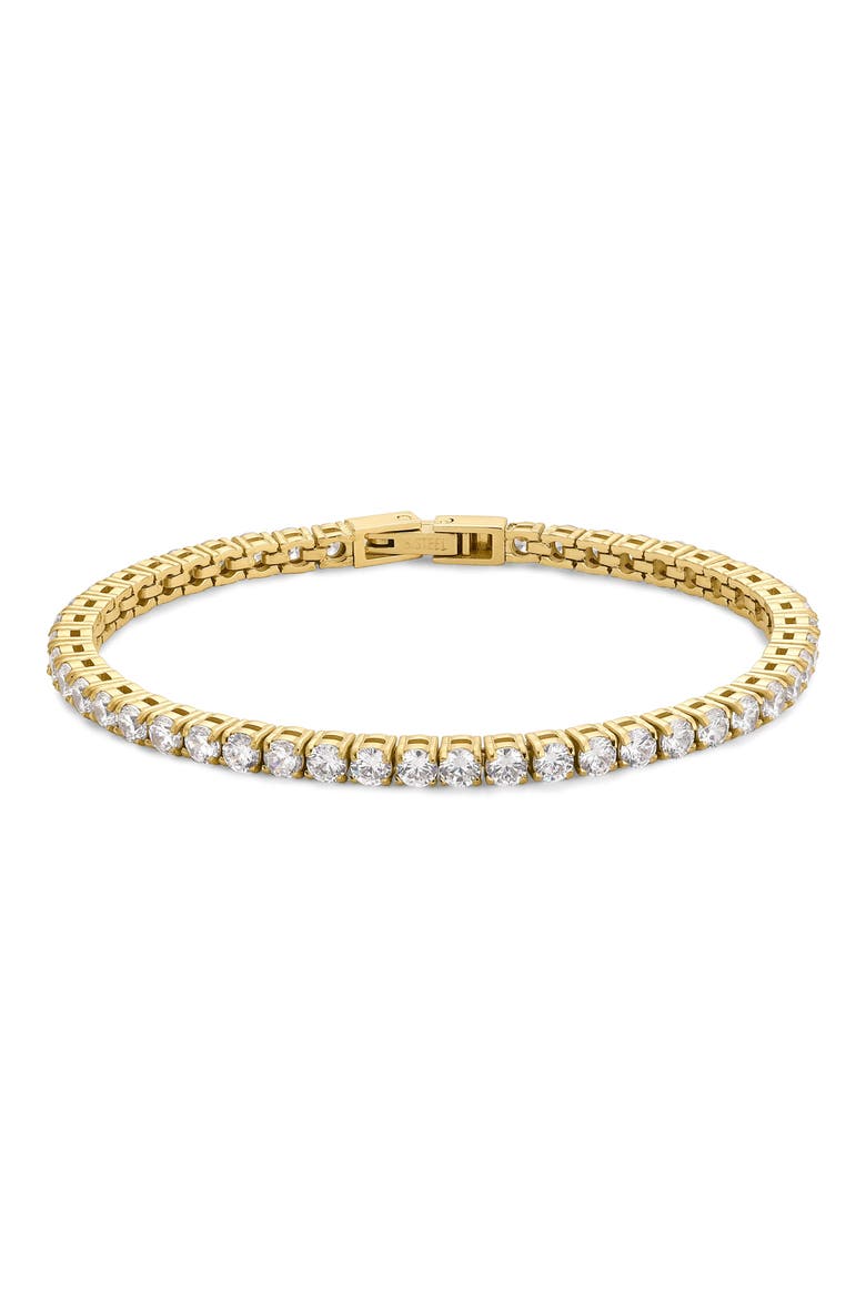 Luxe Cubic Zirconia Tennis Bracelet, Main, color, GOLD