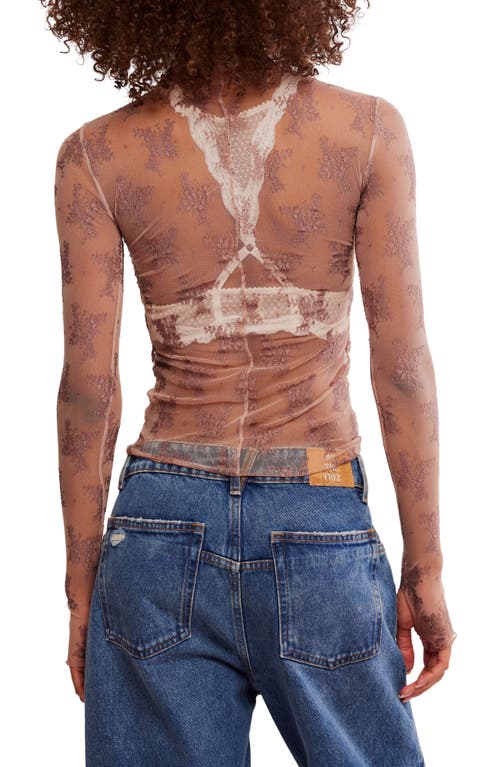 Free People Two-tone Lady Lux Sheer Mesh Top In Multi
