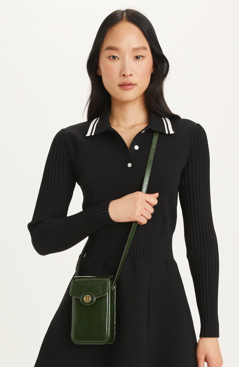 Tory Burch Robinson Leather Phone Crossbody Bag, Alternate, color,