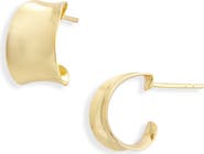 Argento Vivo Sterling Silver Wide Concave Hoop Earrings