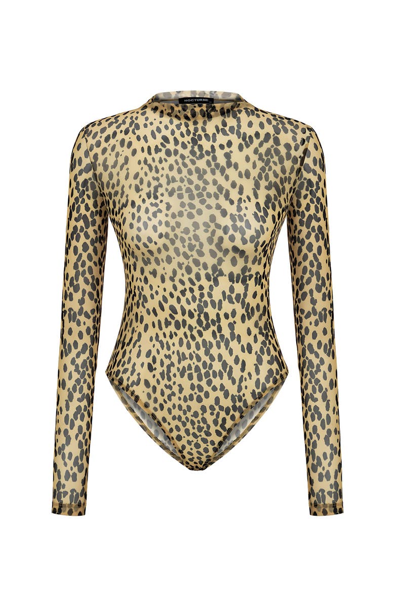 Nocturne Leopard Print Bodysuit, Alternate, color, 