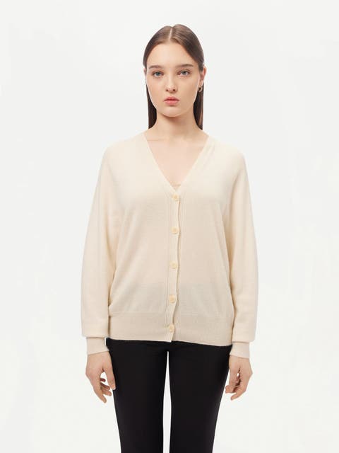 VELVET deals Large 100% Cashmere Beige Cardigan Sweater