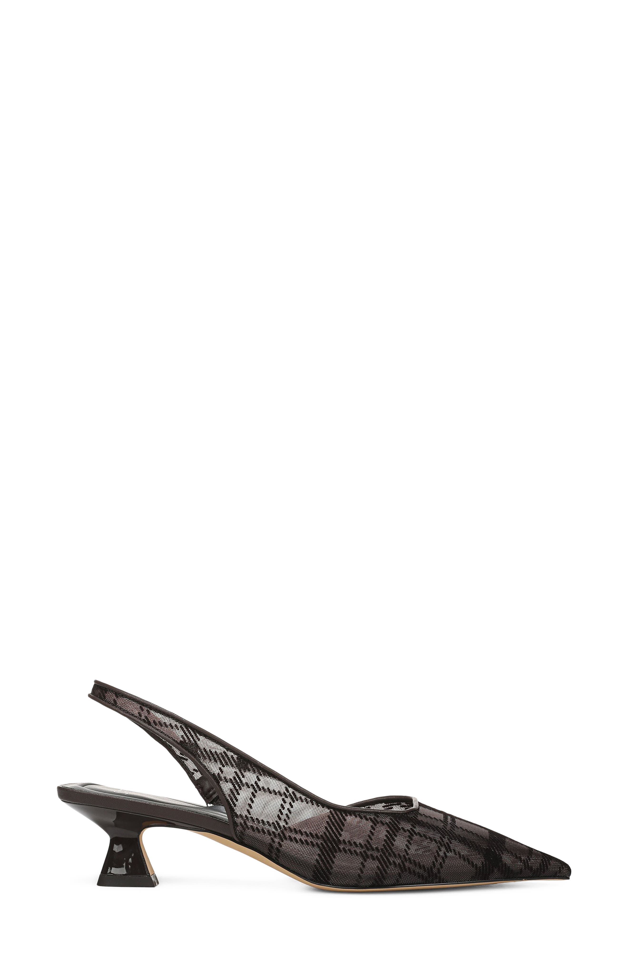 SARTO by Franco Sarto Devin Slingback Half D'Orsay Pointed Toe Kitten Heel Pump, Alternate, color, Brown
