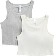 90 DEGREE BY REFLEX Keira 2-Pack Cotton Rib Tank Tops