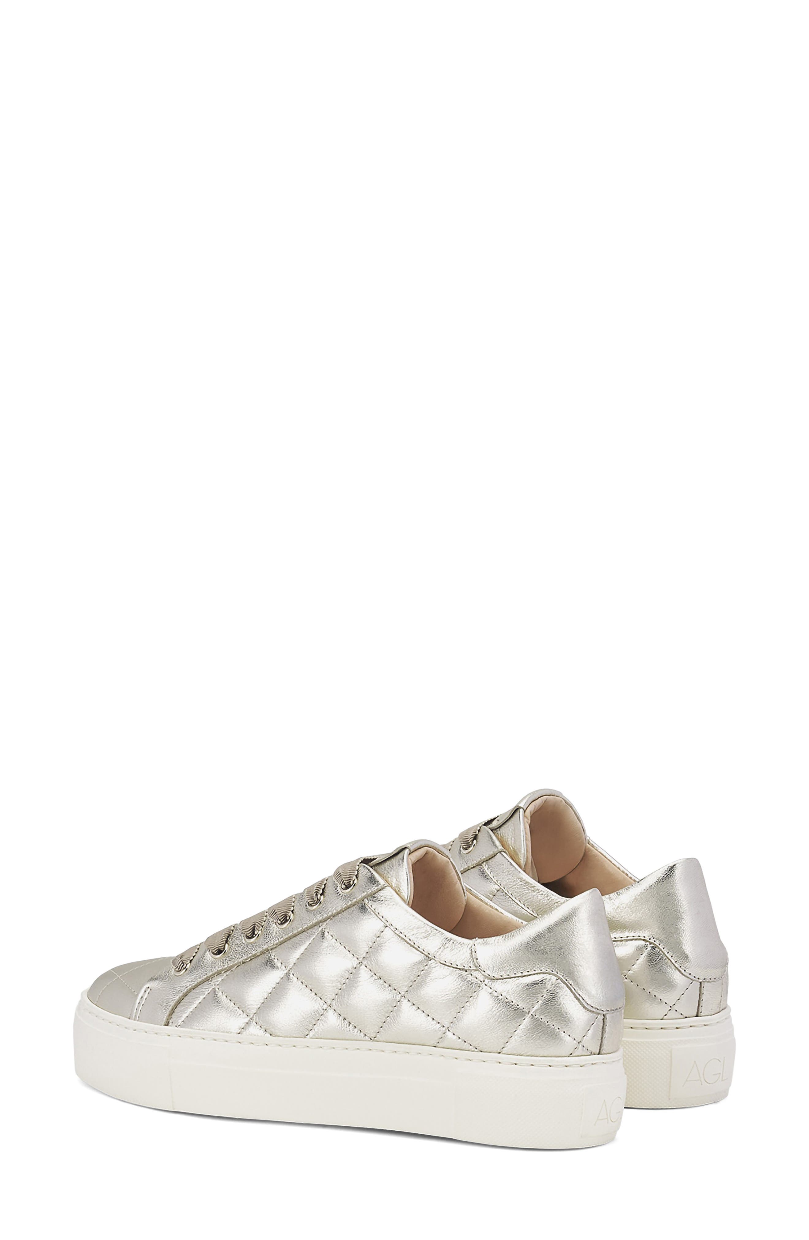 AGL Eva Leather Sneaker, Alternate, color, Platinum Leather