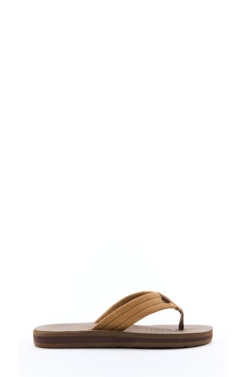 Quiksilver Kids' Carver Suede Core Flip-flop In Brown