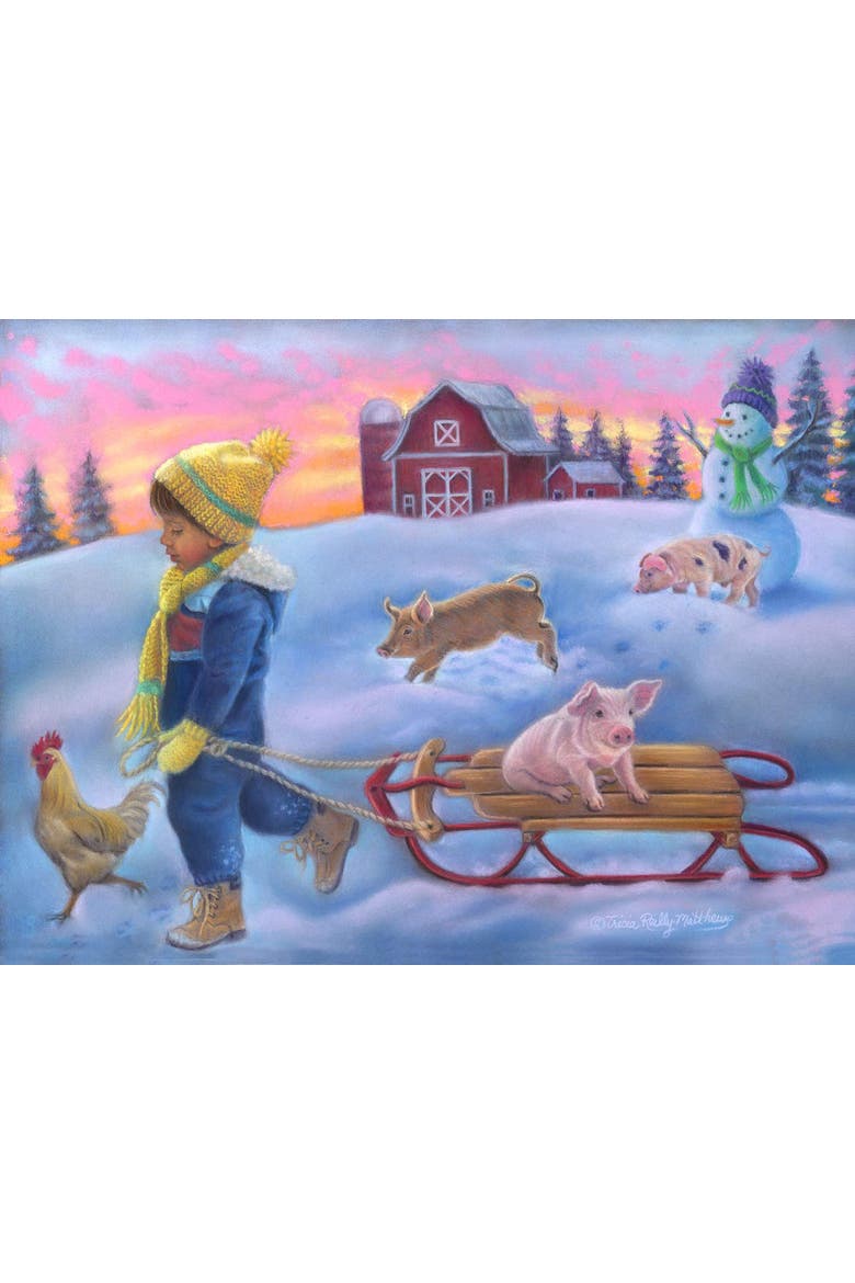 Snow Day on the Farm 300 piece Jigsaw Puzzle for Adults, Alternate, color, Multicolor