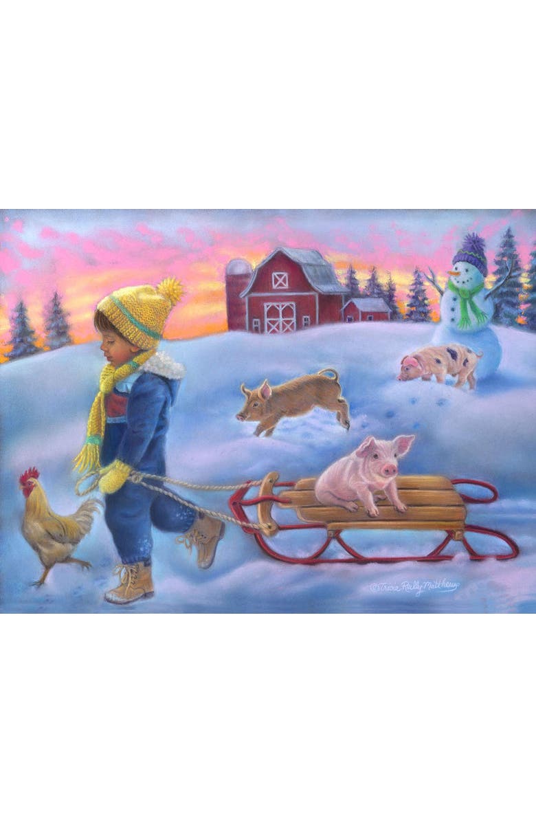 Sunsout Snow Day on the Farm 300 piece Jigsaw Puzzle for Adults, Alternate, color, Multicolor