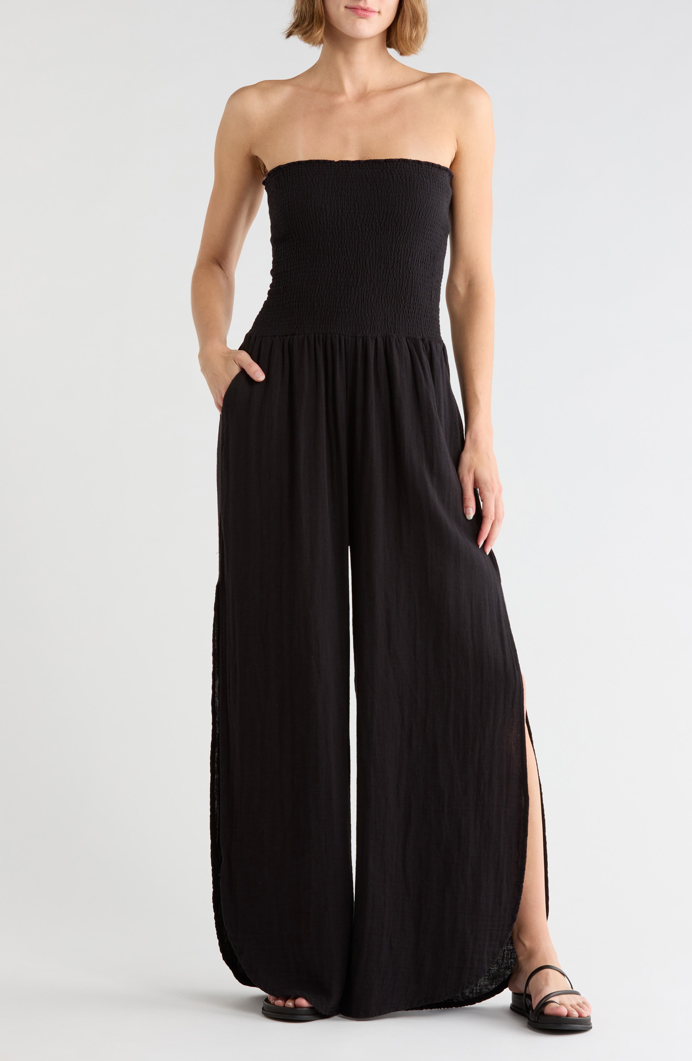 Strapless Smocked Jumpsuit