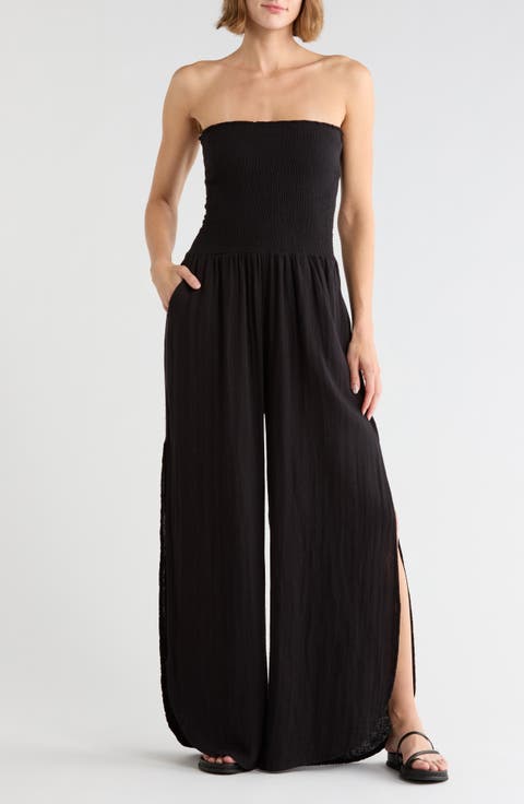 Strapless Smocked Jumpsuit