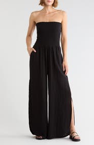 Elan Strapless Smocked Jumpsuit