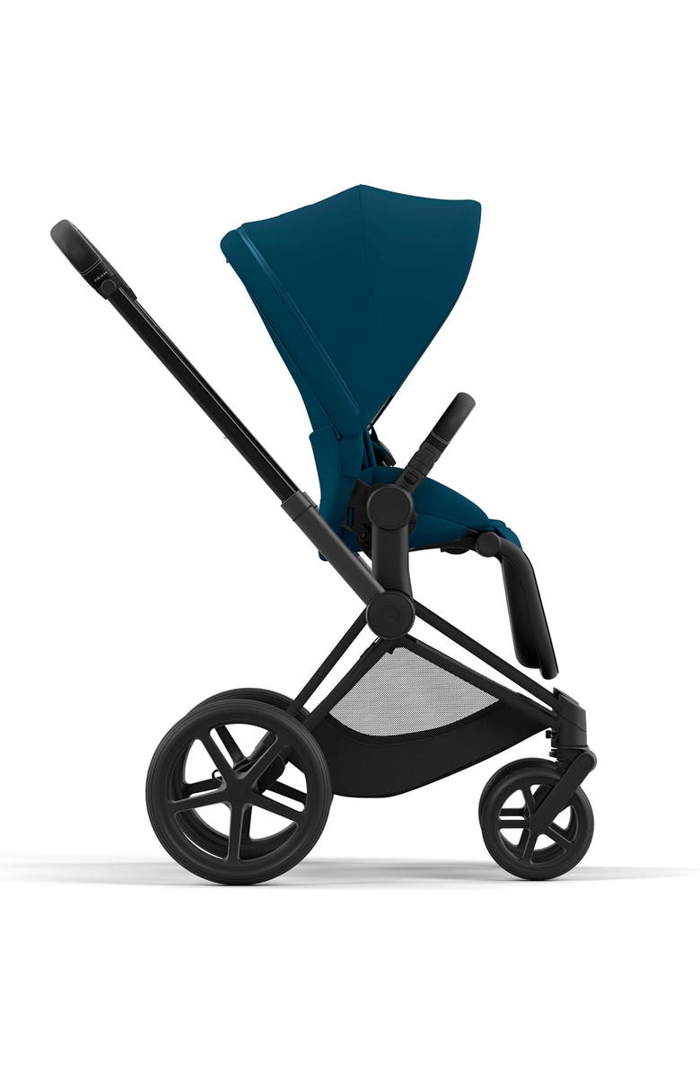 CYBEX PRIAM 4 Matte Black Compact Stroller, Alternate, color, Mountain Blue