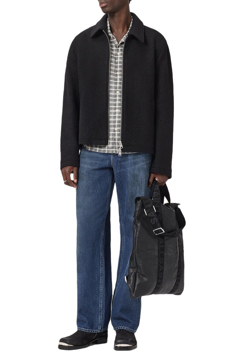 AllSaints Celeste Crop Boiled Wool Jacket, Alternate, color, Black