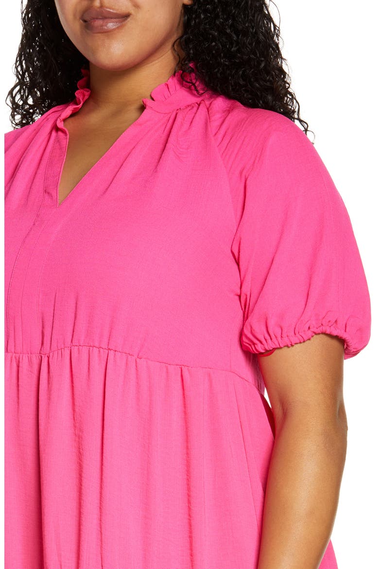 Tiered Ruffle Neck Dress, Alternate, color, BRIGHT ROSE