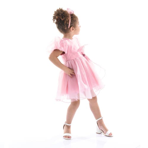 Tulleen Bow Organza Dress In Raspberry