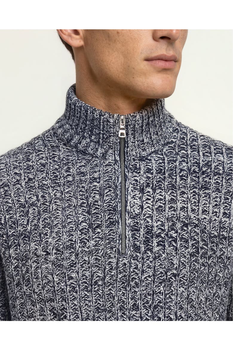 Lennard Half Zip Classic Fit Long Sleeve Knitted Polo Shirt, Alternate, color, NIGHT IRIS MIX