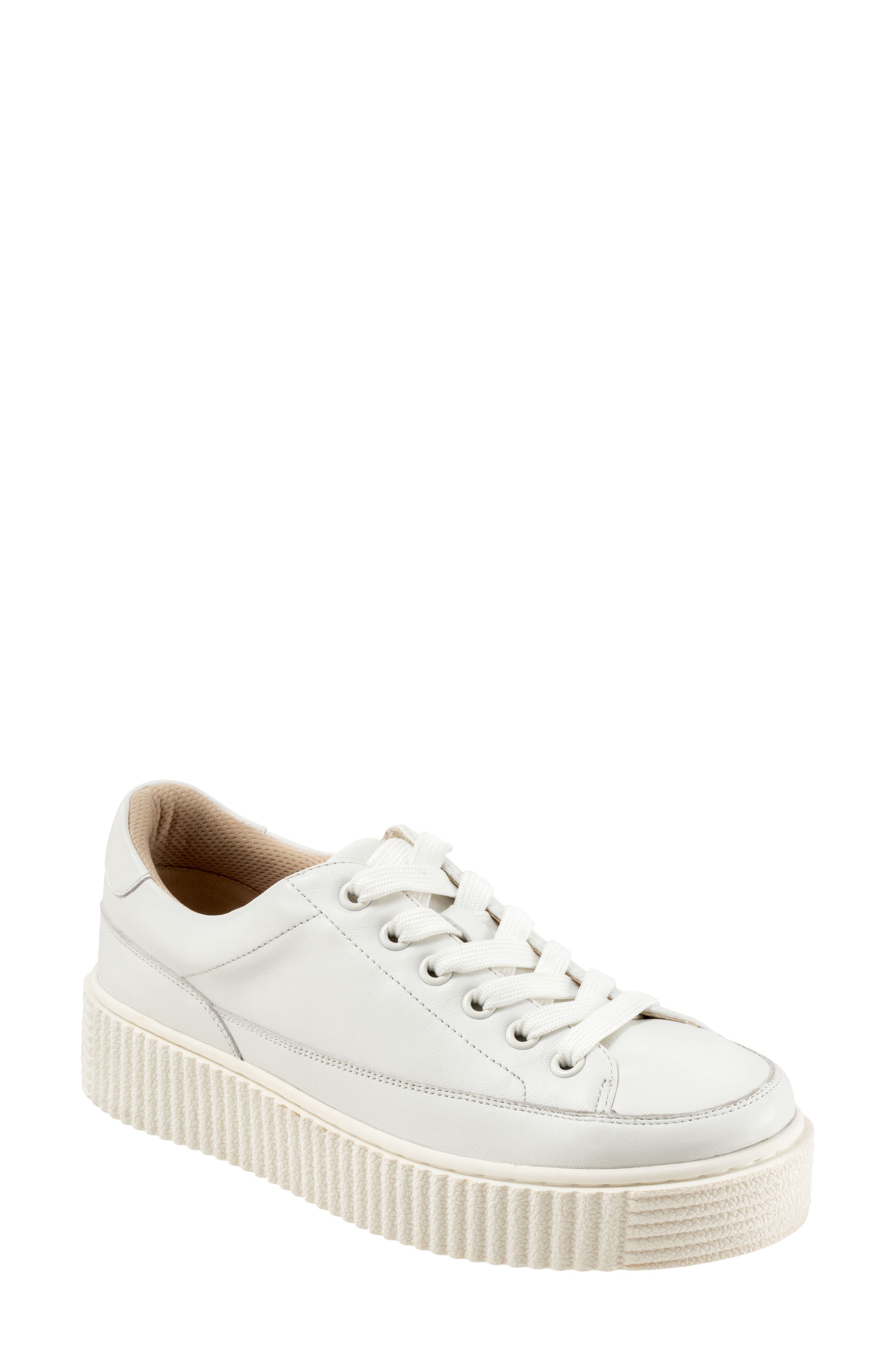 Trotters Baylor Platform Sneaker, Main, color, White