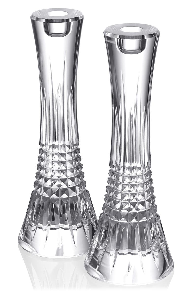 Waterford Lismore Diamond Set of 2 10-Inch Crystal Candlesticks, Main, color, 