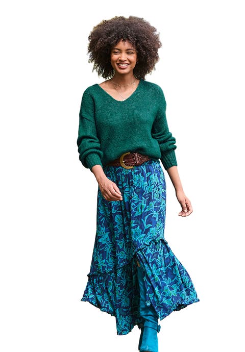 Crinkle Ruffle Maxi Skirt (Plus)