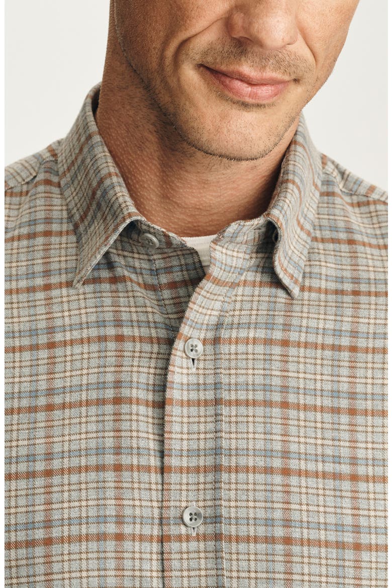 Check Long Sleeve Button Up Shirt, Alternate, color, TERRA COTTA