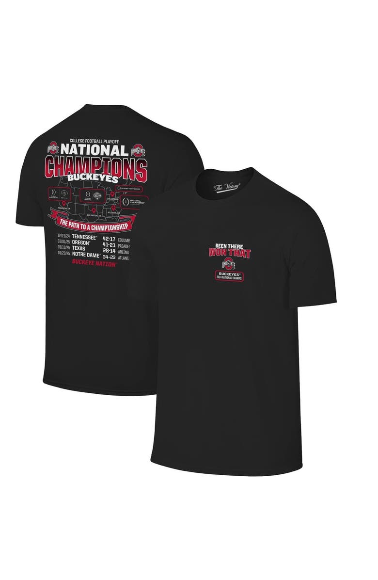 VICTORY LABEL Men's  Black Ohio State Buckeyes College Football Playoff 2024 National Champions Tour T-Shirt, Main, color, 