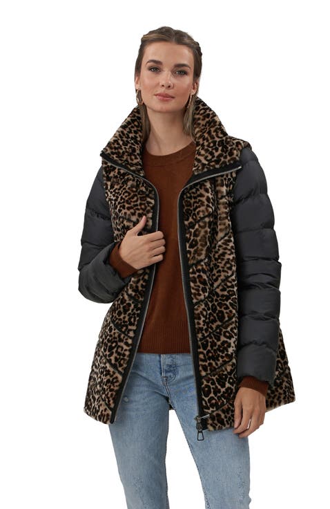 Shearling Lamb Chevron Jacket With Detachable Horizontal Quilted Sleeves