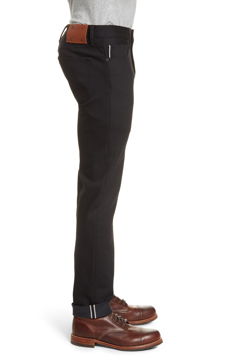 HIROSHI KATO The Pen Slim 10.5-Ounce Stretch Selvedge Jeans, Alternate, color, Black Raw