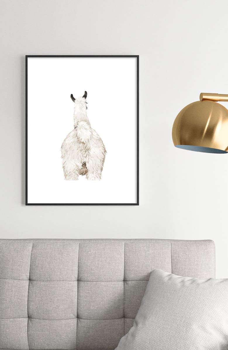 Deny Designs Llama Butt Framed Art Print, Alternate, color,