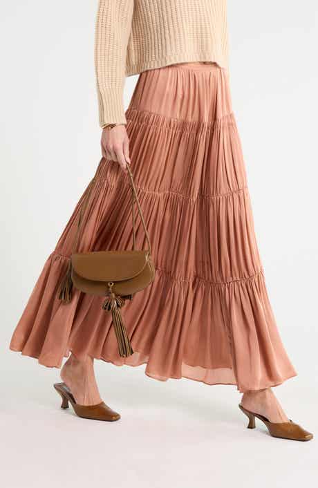Gaelle Silk Maxi Skirt