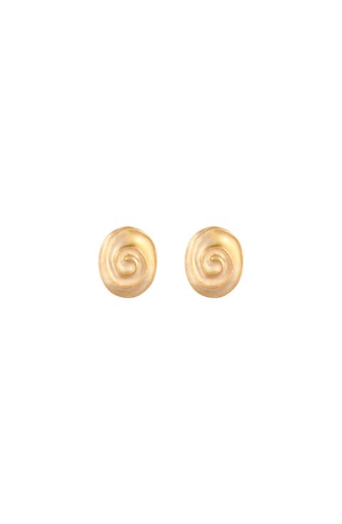 1990s Vintage Oval Swirl Clip-on Earrings