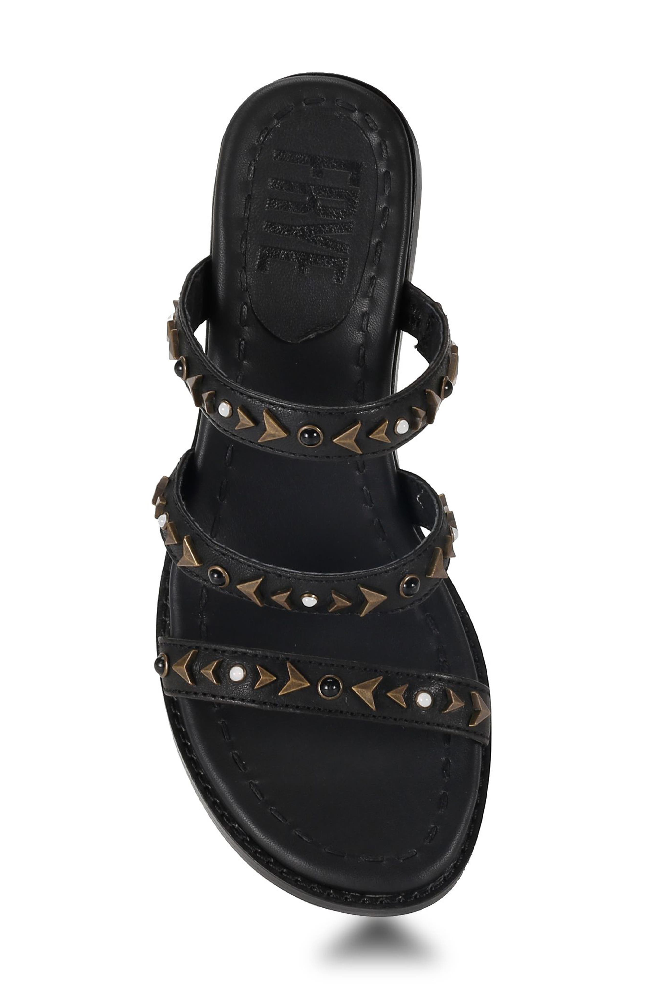 Estelle Studded Strappy Slide Sandal, Alternate, color, BLACK