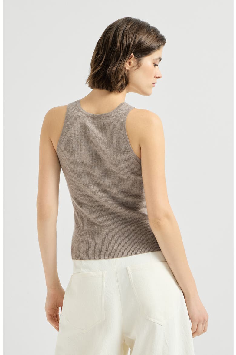 Sparkling Cashmere And Viscose Rib Knit Top, Alternate, color, Rope