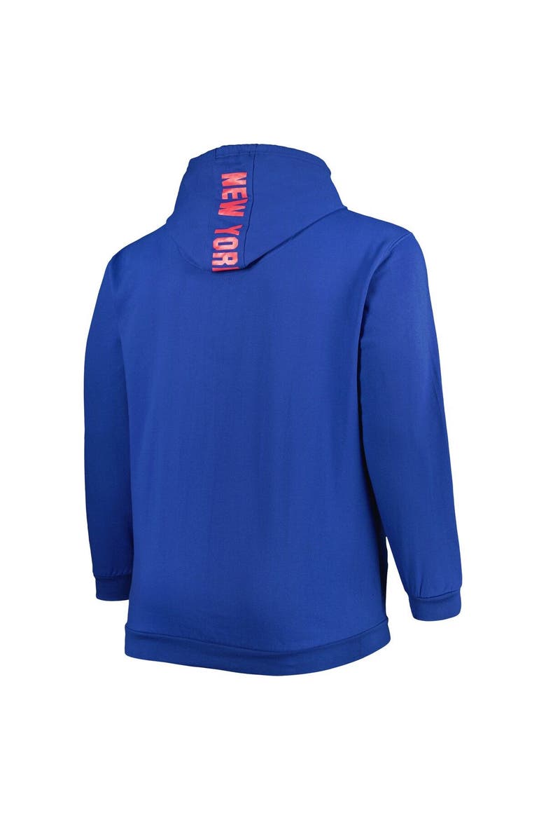 Men's Blue New York Rangers Big & Tall Fleece Pullover Hoodie, Alternate, color, Blue