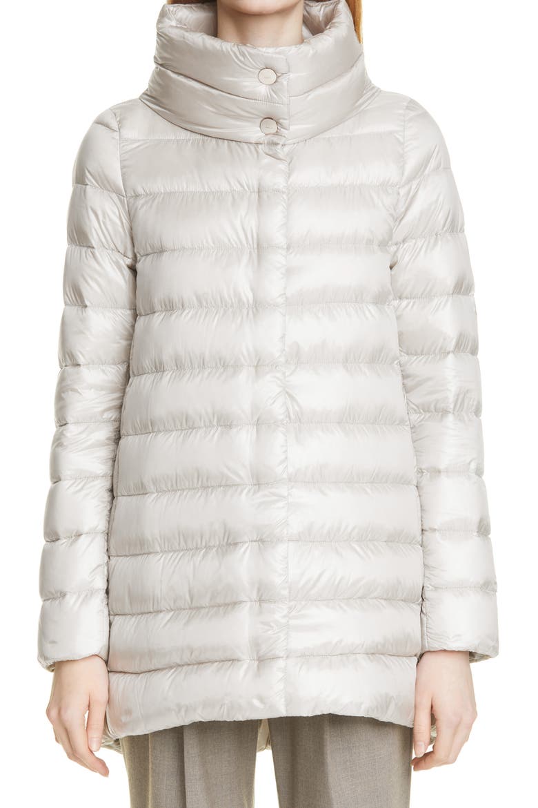 Amelia High/Low Down Jacket, Main, color, SILVER