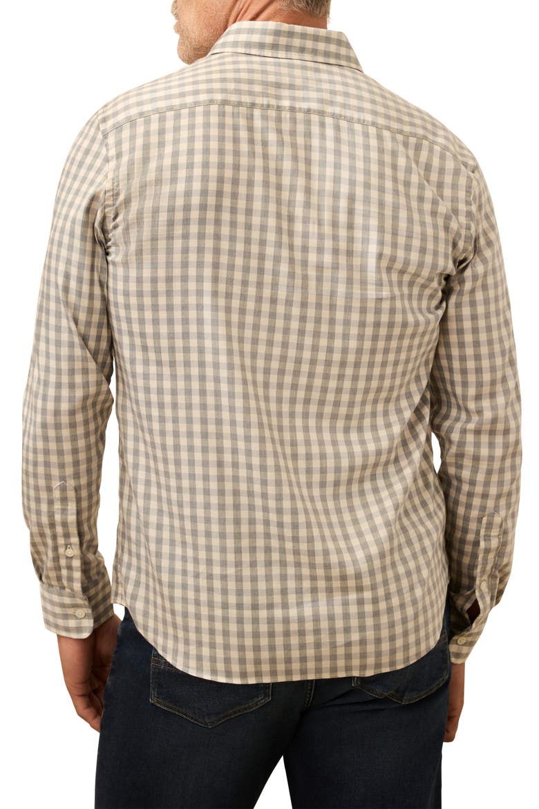The Movement Stretch Cotton Blend Twill Button-Up Shirt, Alternate, color, WIND GREY GINGHAM