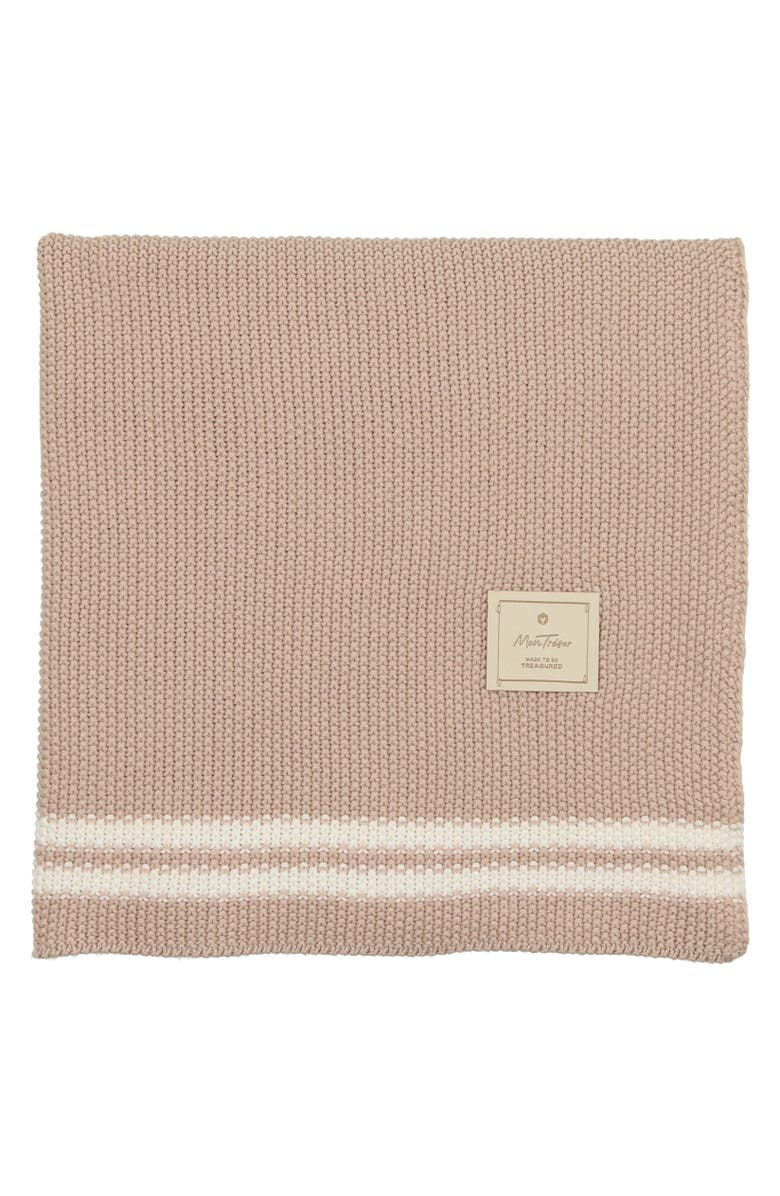 Mon Tresor Bebe Duo Stripe Chunky-Knit Blanket, Main, color, 