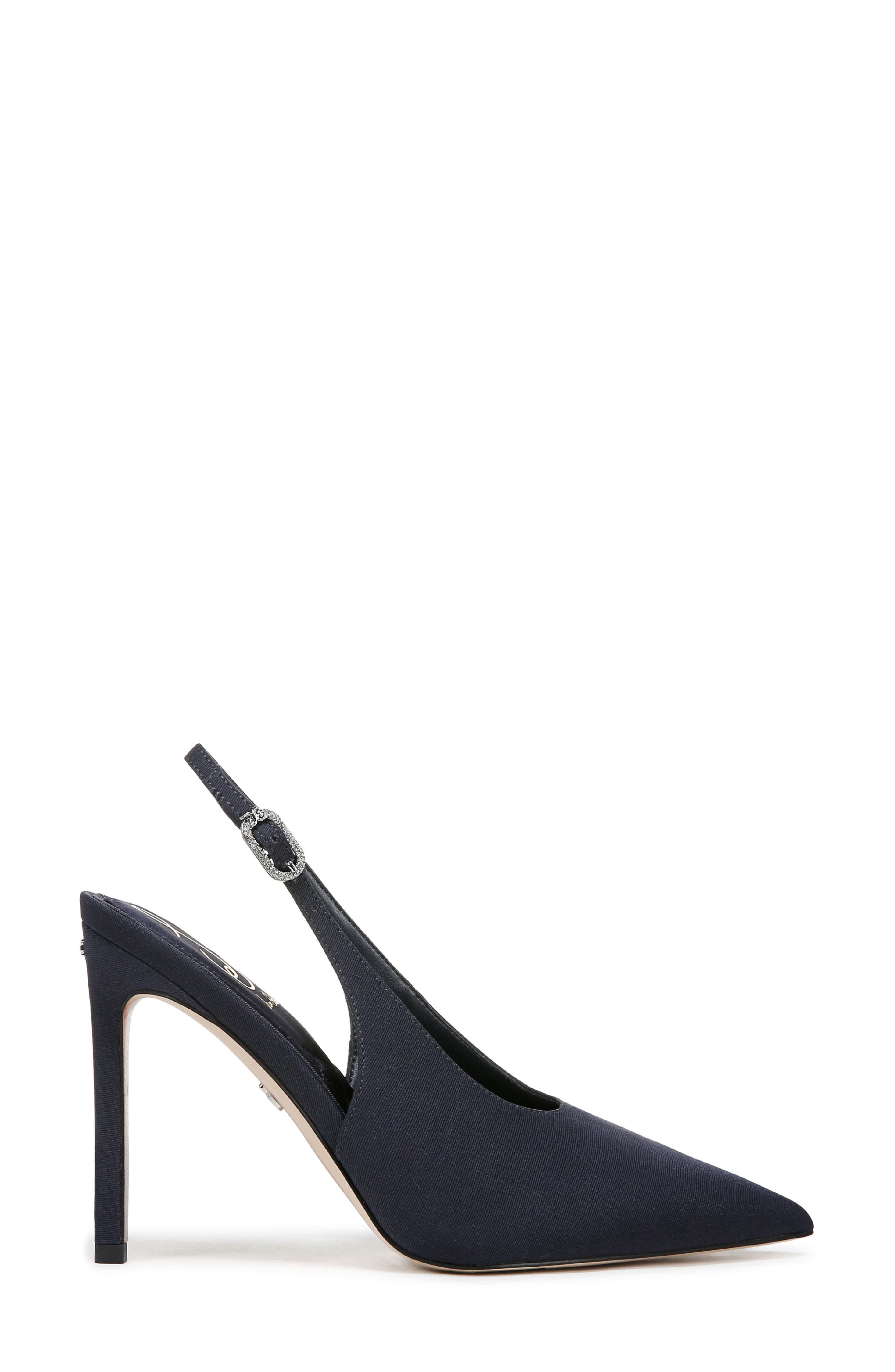 Sam Edelman Alina Slingback Pointed Toe Pump, Alternate, color, Midnight Blue Se