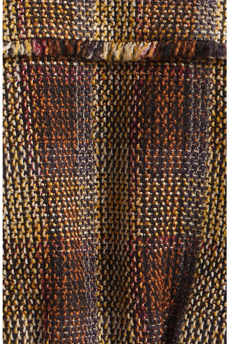 Pierce Fringe Detail Tweed Bomber Jacket, Alternate, color, FIG MULTI
